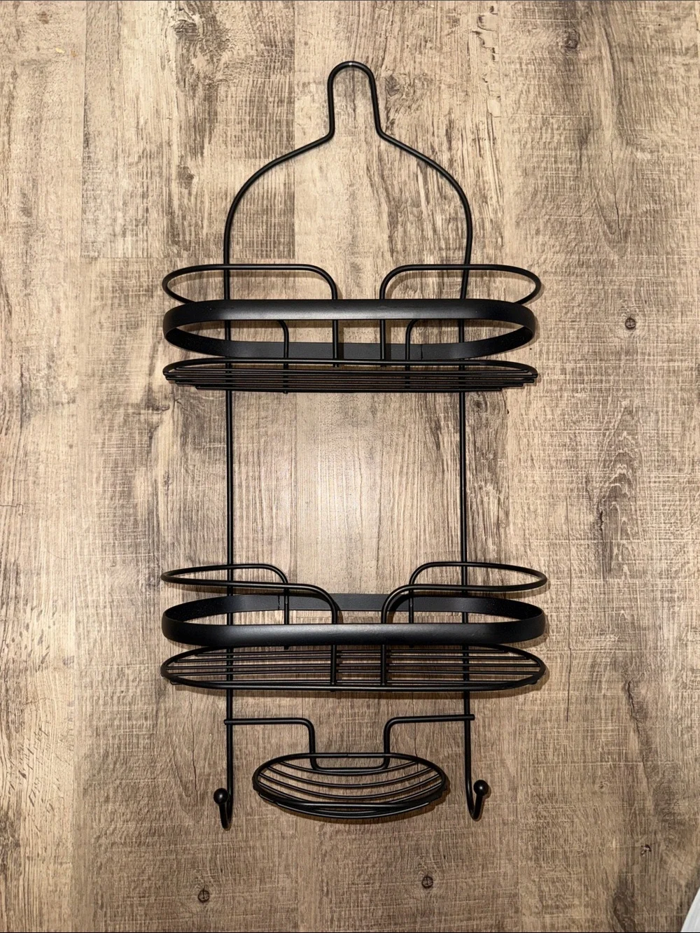 Black Metal Shower Caddy Organizer - 3-Tier Hanging Bath Shelf